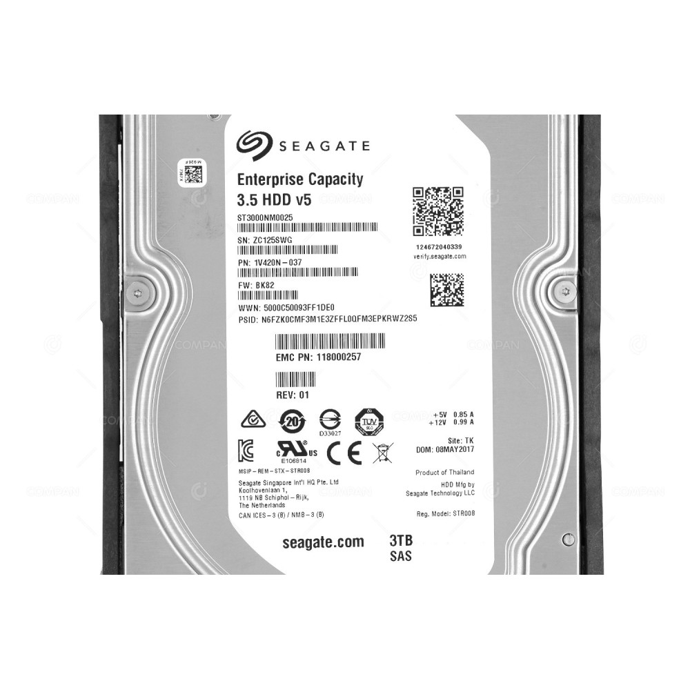 005052088 EMC HDD 3TB 7.2K SAS 6G 3.5" LFF FOR EMC DATADOMAIN 9800